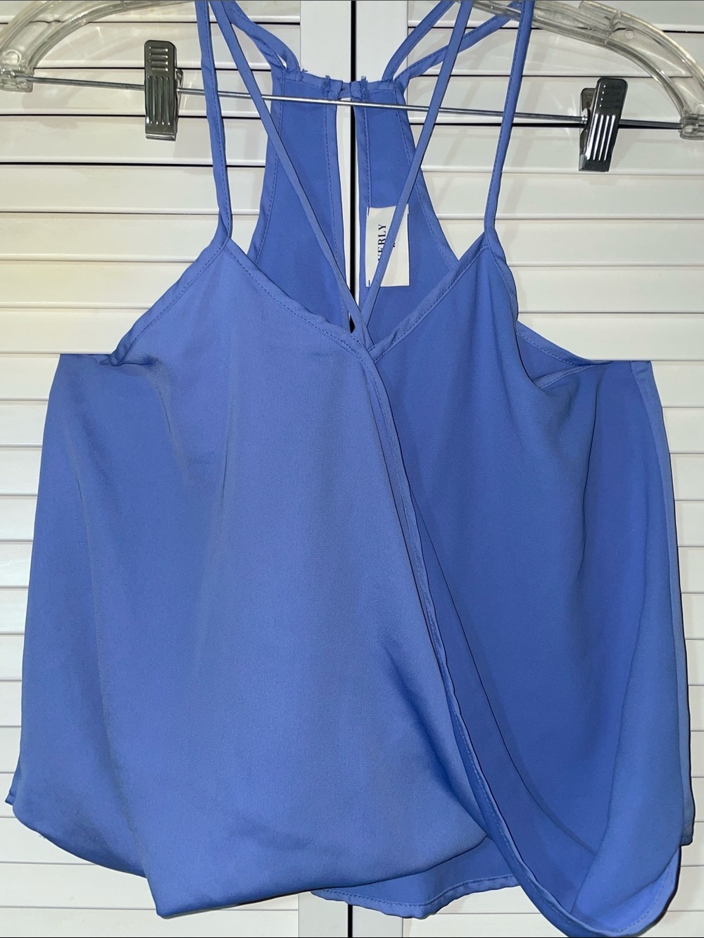 Womens Periwinkle Double-Strap V-Neck Camisole